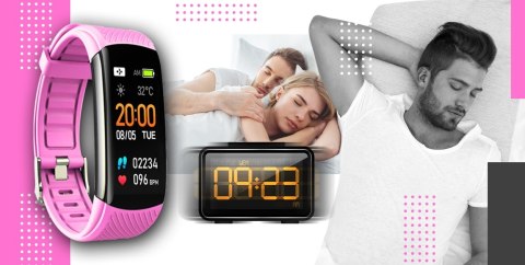 Smartwatch GIEWONT Czarno Różowy 2 Paski GW200-4