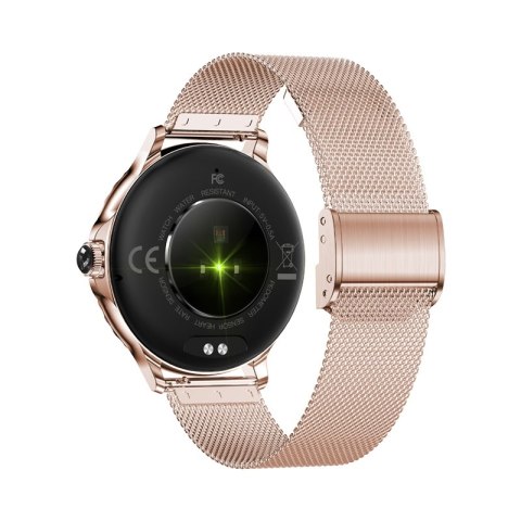 Smartwatch Damski VELTORI VT320-1 Złota Bransoleta + Różowy Pasek Silikonowy