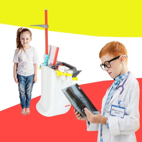 Duży zestaw lekarza stacja medyczna mały doktor ekg rtg światło dźwięk