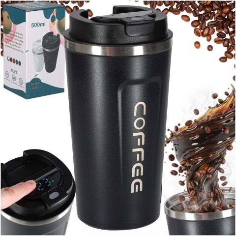 Smart kubek podróżny z wyświetlaczem LED czarny 500ml