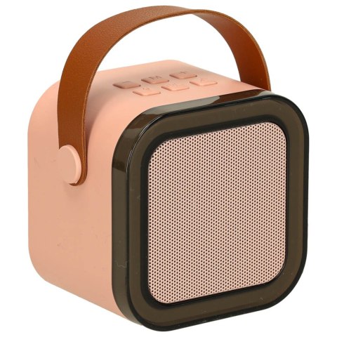 Zestaw do karaoke głośnik Bluetooth mikrofon USB LED różowy